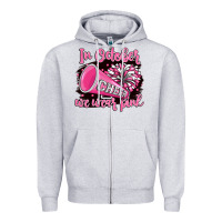Heather Grey in october we wear pink cheer Zipper Hoodie - BarkalooDesign