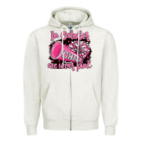 Oatmeal Heather in october we wear pink cheer Zipper Hoodie - BarkalooDesign