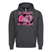 Smoke in october we wear pink cheer Zipper Hoodie - BarkalooDesign