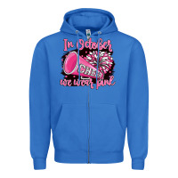 True Royal in october we wear pink cheer Zipper Hoodie - BarkalooDesign