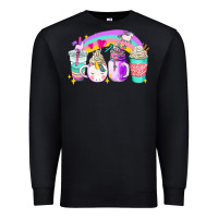 Black unicorn coffee cups Premium Sweatshirt - AdoDesignShop