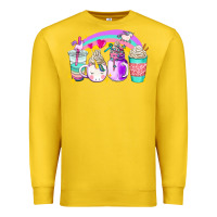 Lemon unicorn coffee cups Premium Sweatshirt - AdoDesignShop