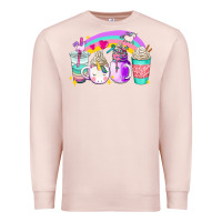Pale Pink unicorn coffee cups Premium Sweatshirt - AdoDesignShop