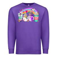 Purple unicorn coffee cups Premium Sweatshirt - AdoDesignShop