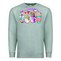 Seafoam unicorn coffee cups Premium Sweatshirt - AdoDesignShop