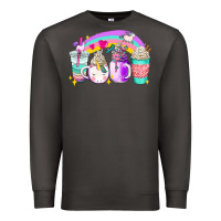 Smoke unicorn coffee cups Premium Sweatshirt - AdoDesignShop