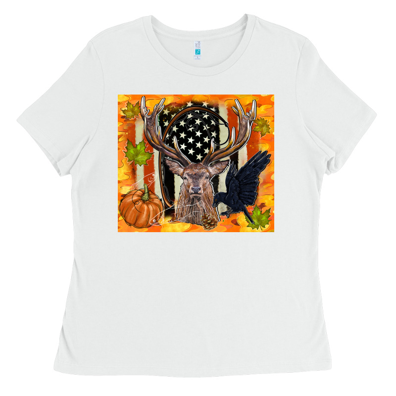 Crow And Deer Hunting Fall Camouflage Ladies Tee by TumblerDesignByShophia | Teevron