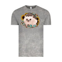 Cloud Rock hedgehog with sunflowers and leopard Vintage Tee - Jasminsmagicworld