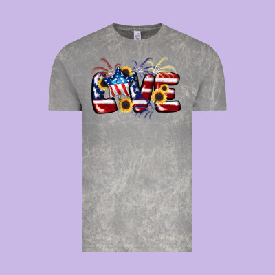 Love 4th Of July Vintage Tee Designed By Cowgirlartshop