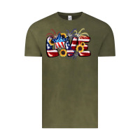 Vintage Olive Love 4th of july Vintage Tee - CowGirlArtShop