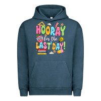 Pigment Midnight Navy hooray for the last day white Urban Hoodie - JahusDesignShop
