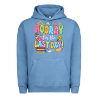 Pigment Pebble Blue hooray for the last day white Urban Hoodie - JahusDesignShop