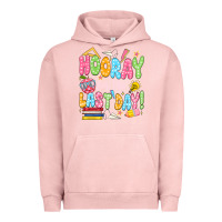 Pigment Salmon hooray for the last day white Urban Hoodie - JahusDesignShop