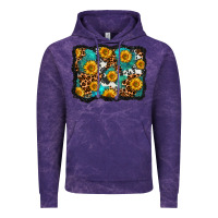 Cloud Purple cowhide leopard turquoise sunflowers pattern olivia Vintage Hoodie - OliviaCreatesArt