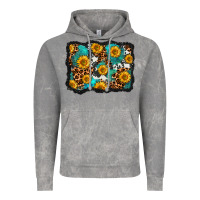 Cloud Rock cowhide leopard turquoise sunflowers pattern olivia Vintage Hoodie - OliviaCreatesArt