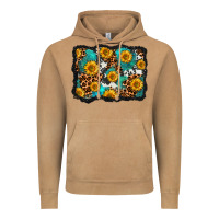 Vintage Camel cowhide leopard turquoise sunflowers pattern olivia Vintage Hoodie - OliviaCreatesArt