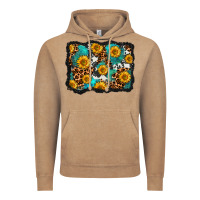 Vintage Coffee cowhide leopard turquoise sunflowers pattern olivia Vintage Hoodie - OliviaCreatesArt