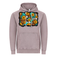 Vintage Zinc cowhide leopard turquoise sunflowers pattern olivia Vintage Hoodie - OliviaCreatesArt