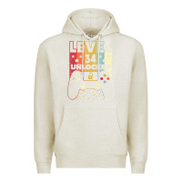 Oatmeal Heather level 34 unlocked shirt video gamer 34th birthday gifts tee t shirt Premium Hoodie - longCreatives