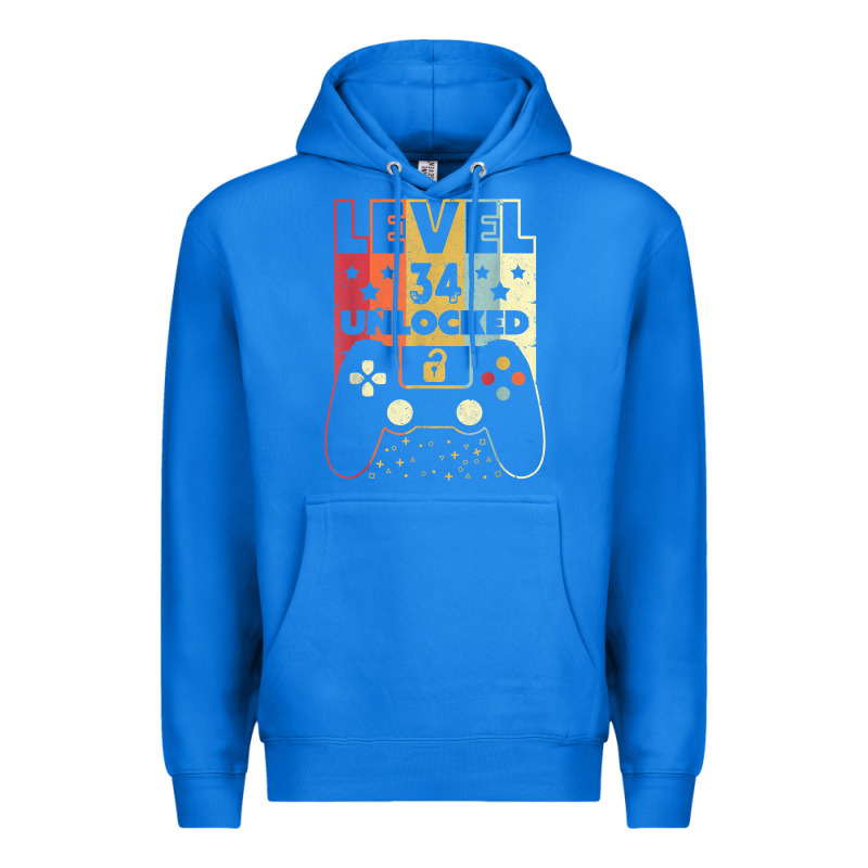 Level 34 Unlocked Shirt Video Gamer 34th Birthday Gifts Tee T Shirt Premium Hoodie by longCreatives | Teevron