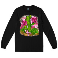 Black breast cancer cactus Long Sleeve Tee - FaDigitalArtStudio