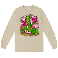 Mushroom breast cancer cactus Long Sleeve Tee - FaDigitalArtStudio