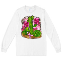 White breast cancer cactus Long Sleeve Tee - FaDigitalArtStudio