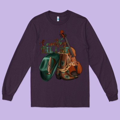 Country Till I Die Long Sleeve Tee Designed By Jasminsmagicworld