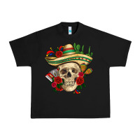 Black Di de los muertos with roses Mexico Urban Heavy Tee - HowdyJamesFarm