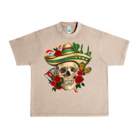French Oak Di de los muertos with roses Mexico Urban Heavy Tee - HowdyJamesFarm