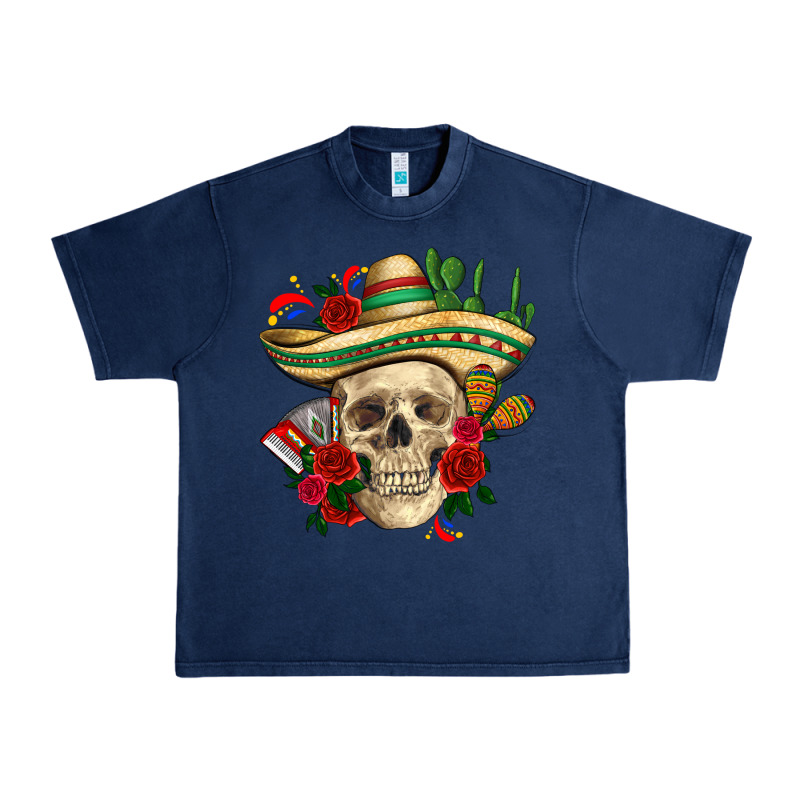 Di De Los Muertos With Roses Mexico Urban Heavy Tee by HowdyJamesFarm | Teevron