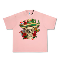 Salmon Di de los muertos with roses Mexico Urban Heavy Tee - HowdyJamesFarm