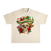 Sandshell Di de los muertos with roses Mexico Urban Heavy Tee - HowdyJamesFarm