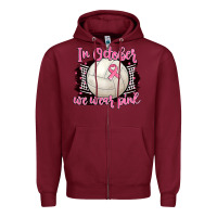 Burgundy in october we wear pink volleyball Zipper Hoodie - BarkalooDesign