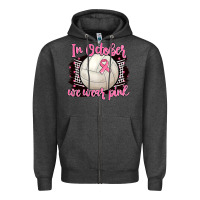 Charcoal Heather in october we wear pink volleyball Zipper Hoodie - BarkalooDesign