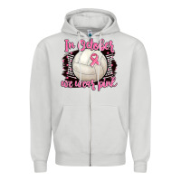 Dove Grey in october we wear pink volleyball Zipper Hoodie - BarkalooDesign