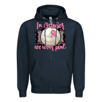 Navy in october we wear pink volleyball Zipper Hoodie - BarkalooDesign