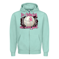 Seafoam in october we wear pink volleyball Zipper Hoodie - BarkalooDesign