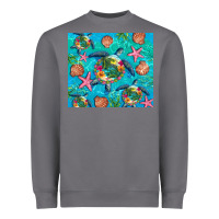Storm Turtle summer seashells starfish seaweed Heavyweight Sweatshirt - Artiststas