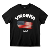 Black VIRGINIA U.S.A Heavy Core Tee - Bettercallsaul