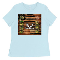 Baby Blue daddy's hunting buddy Ladies Tee - TumblerDesignByShophia