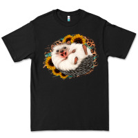 Black happy hedgehog sunflower leopard Premium Tee - Jasminsmagicworld