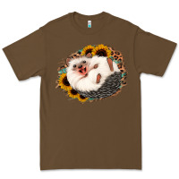 Happy Hedgehog Sunflower Leopard Premium Tee | Teevron