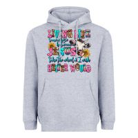 Heather Grey living life somewhere between jesus take the wheel Heavyweight Hoodie - AdoDesignShop