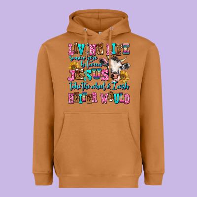 Living Life Somewhere Between Jesus Take The Wheel Heavyweight Hoodie Designed By Adodesignshop
