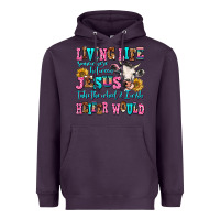 Plum living life somewhere between jesus take the wheel Heavyweight Hoodie - AdoDesignShop