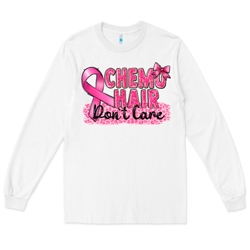 Breast Cancer Chemo Hair Don't Care Long Sleeve Tee by FaDigitalArtStudio | Teevron