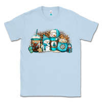 Dusty Blue winter snowman coffee cups Classic Tee - Jasminsmagicworld
