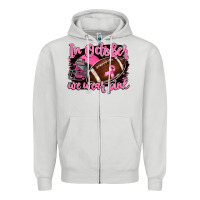 Dove Grey in october we wear pink with football Zipper Hoodie - BarkalooDesign