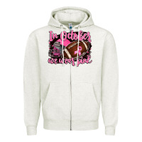 Oatmeal Heather in october we wear pink with football Zipper Hoodie - BarkalooDesign